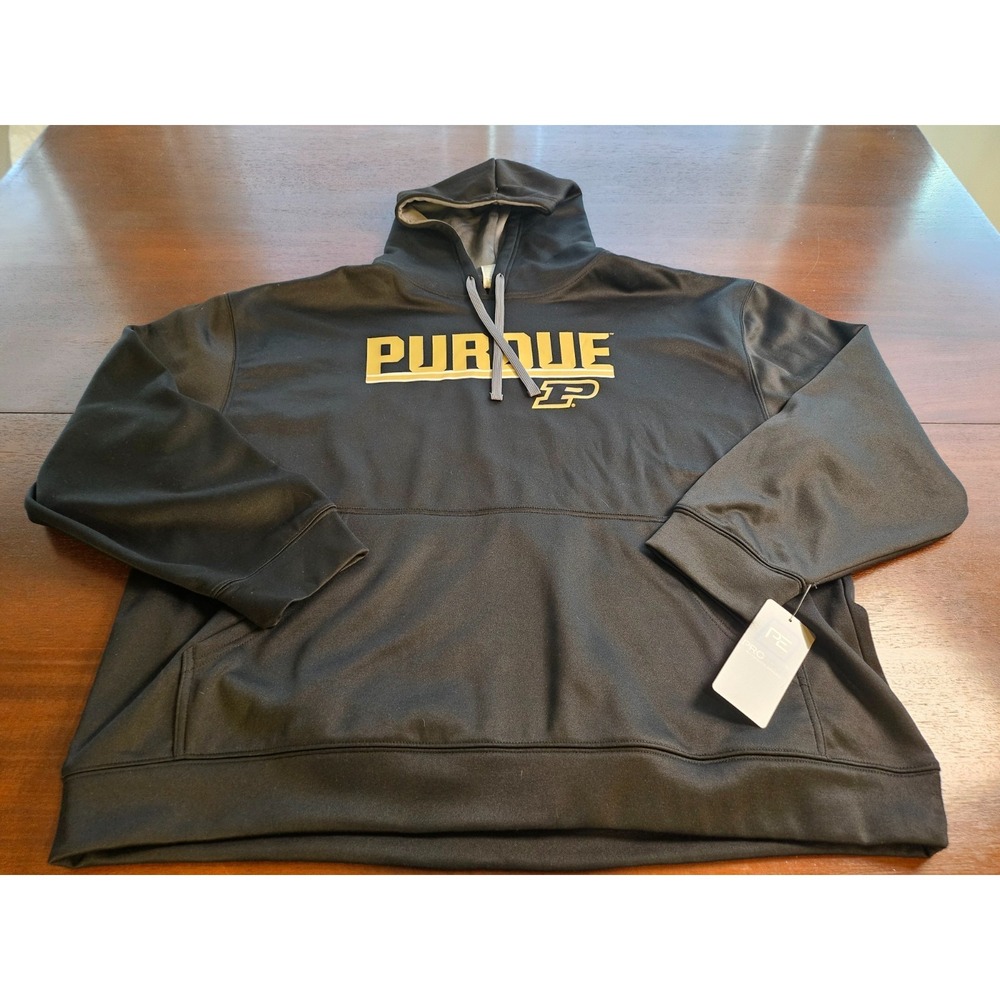 Purdue Boilermakers Campus Colors Sweatshirt Hoodie Men's Black 2XL NWT PROEDGE